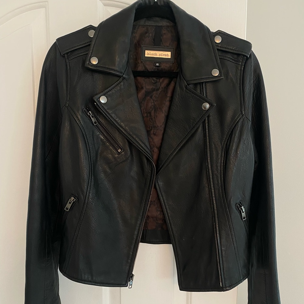 Black leather jacket